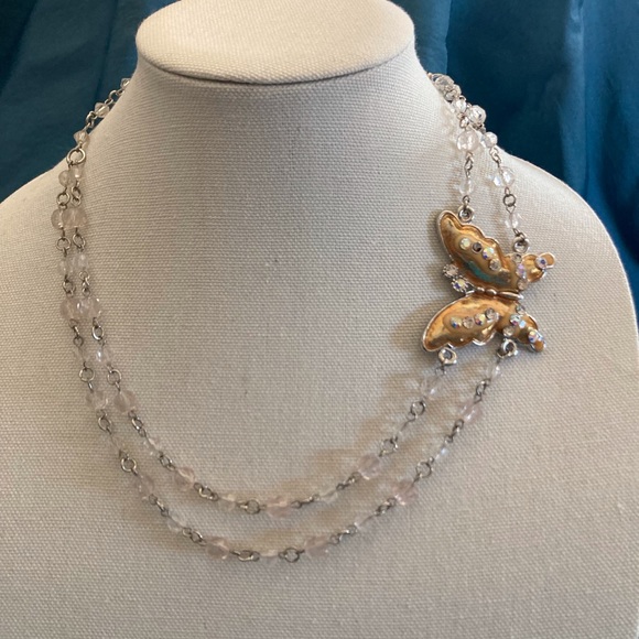 Asymmetrical Butterfly Necklace - Picture 3 of 4